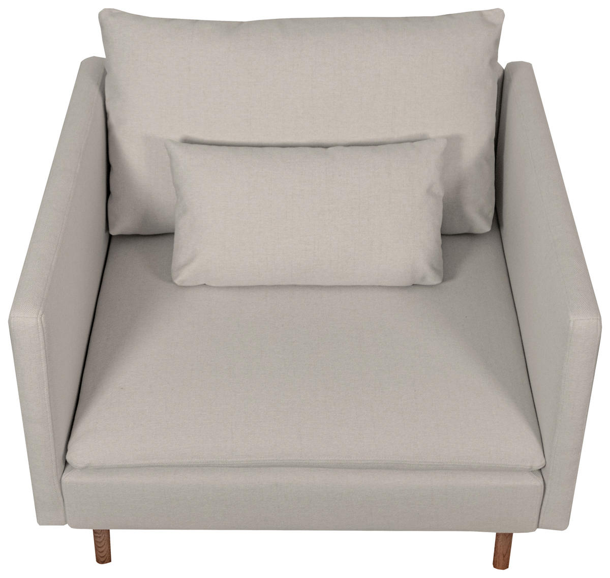 FÅTÖLJ i metall, textil, trä beige  - beige/brun, Klassisk, metall/trä (105/84/98cm) - Best Price