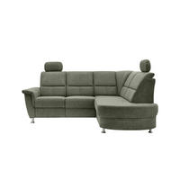 ECKSOFA Grün Chenille  - Chromfarben/Grün, KONVENTIONELL, Textil/Metall (231/184cm) - Livetastic