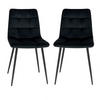 STOLSET 2 styck sammet  - svart, Modern, metall/textil (44/86/55cm) - MID.YOU