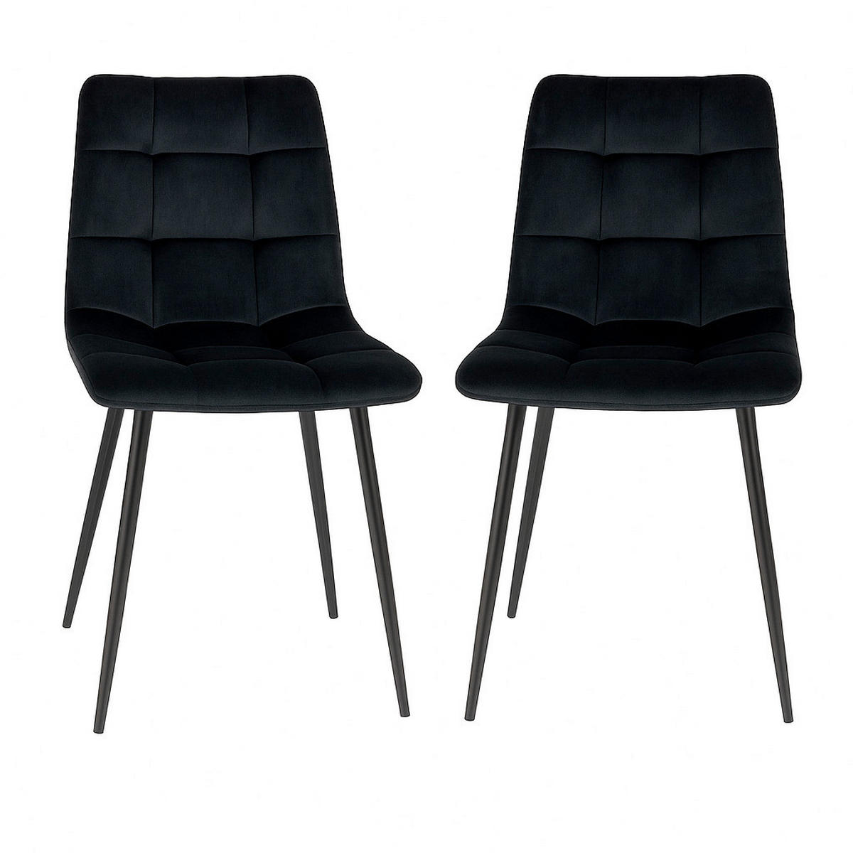 STOLSET 2 styck sammet  - svart, Modern, metall/textil (44/86/55cm) - MID.YOU