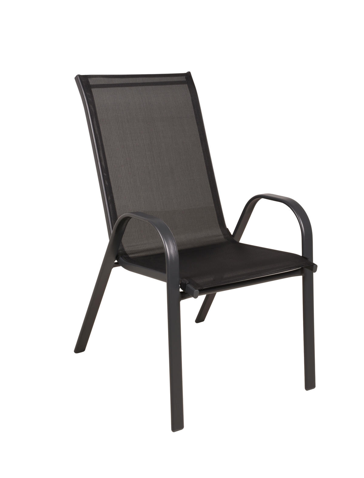GARTENSTUHL-SET Metall, Kunststoff Anthrazit, Schwarz  - Anthrazit/Schwarz, MODERN, Kunststoff/Metall (55/94/73cm) - Gardenson