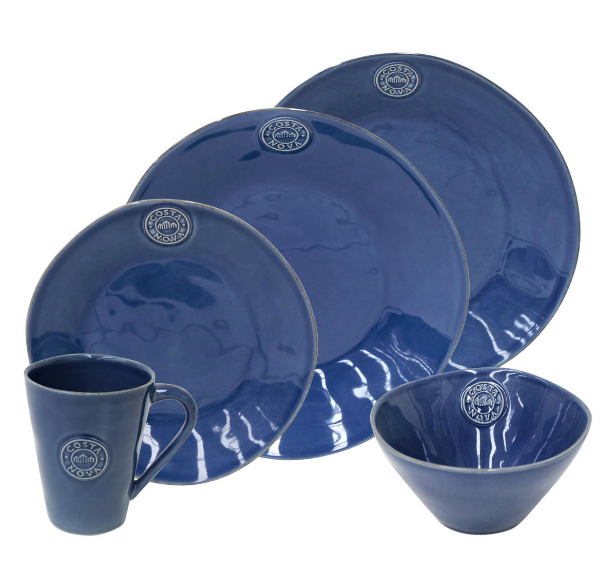 KOMBISERVICE Blau NOVA 5-teilig 1 Personen  - Blau, Basics, Keramik - Costa Nova