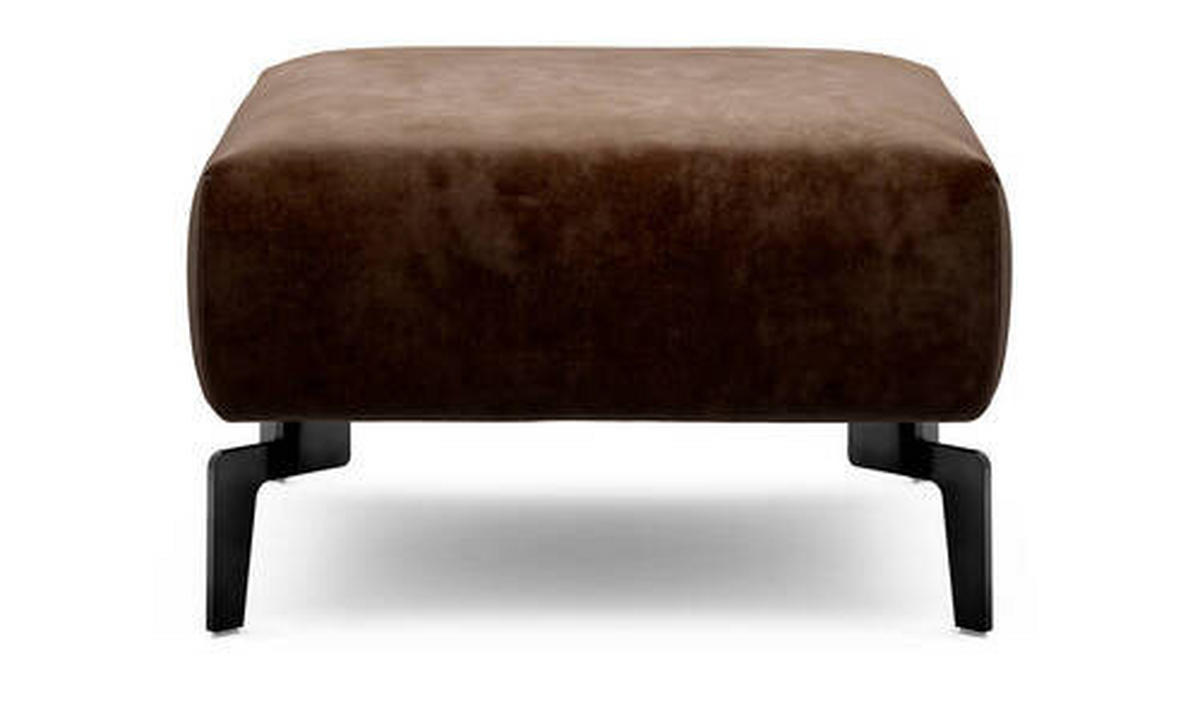 HOCKER in Textil Braun  - Schwarz/Braun, Design, Textil/Metall (70/70/46cm) - SENSOO