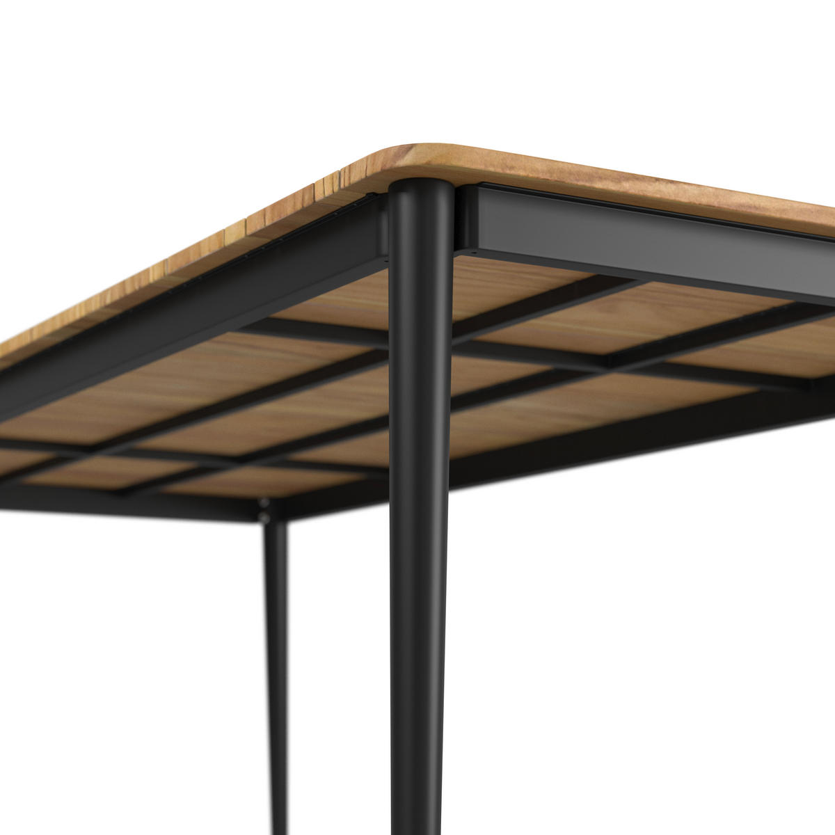 GARTENTISCH  - Dunkelgrau/Teakfarben, ROMANTIK / LANDHAUS, Holz/Metall (200/90/74cm) - Ambia Garden