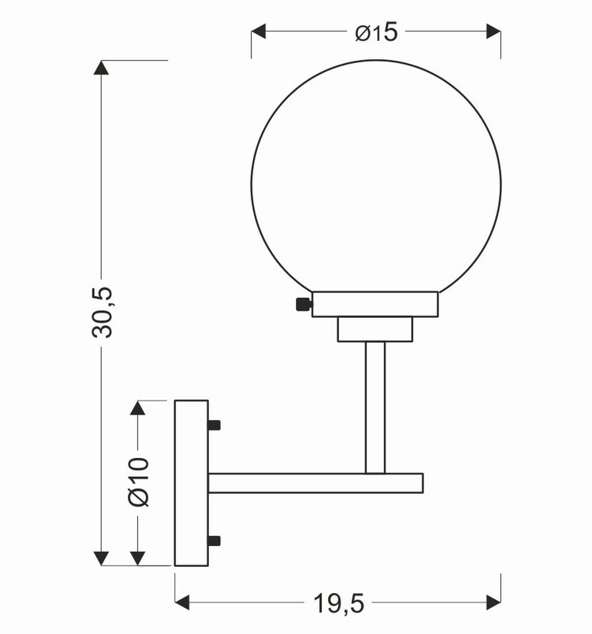 WANDLEUCHTE 19.5/15/30.5 cm   - Basics, Metall (19.5/15/30.5cm)
