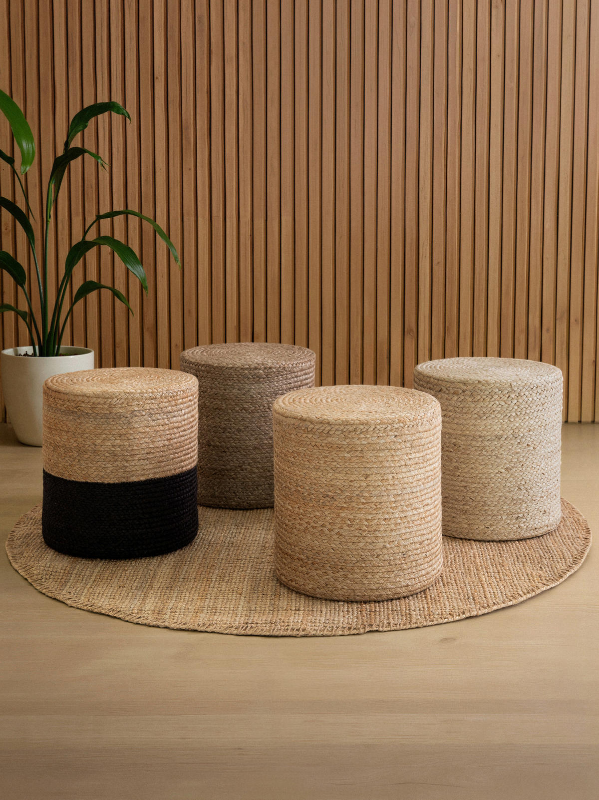POUF Struktur Uni 40/40/40 cm  - Greige, Basics, Textil (40/40/40cm)