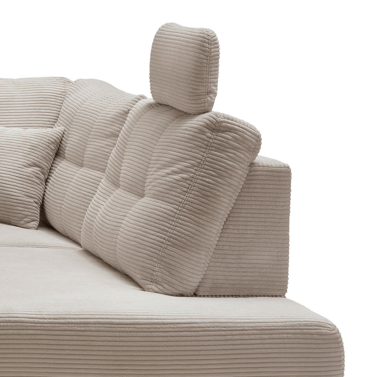 ECKSOFA in Cord Beige  - Beige/Naturfarben, Modern, Holz/Textil (274/206cm) - Livetastic