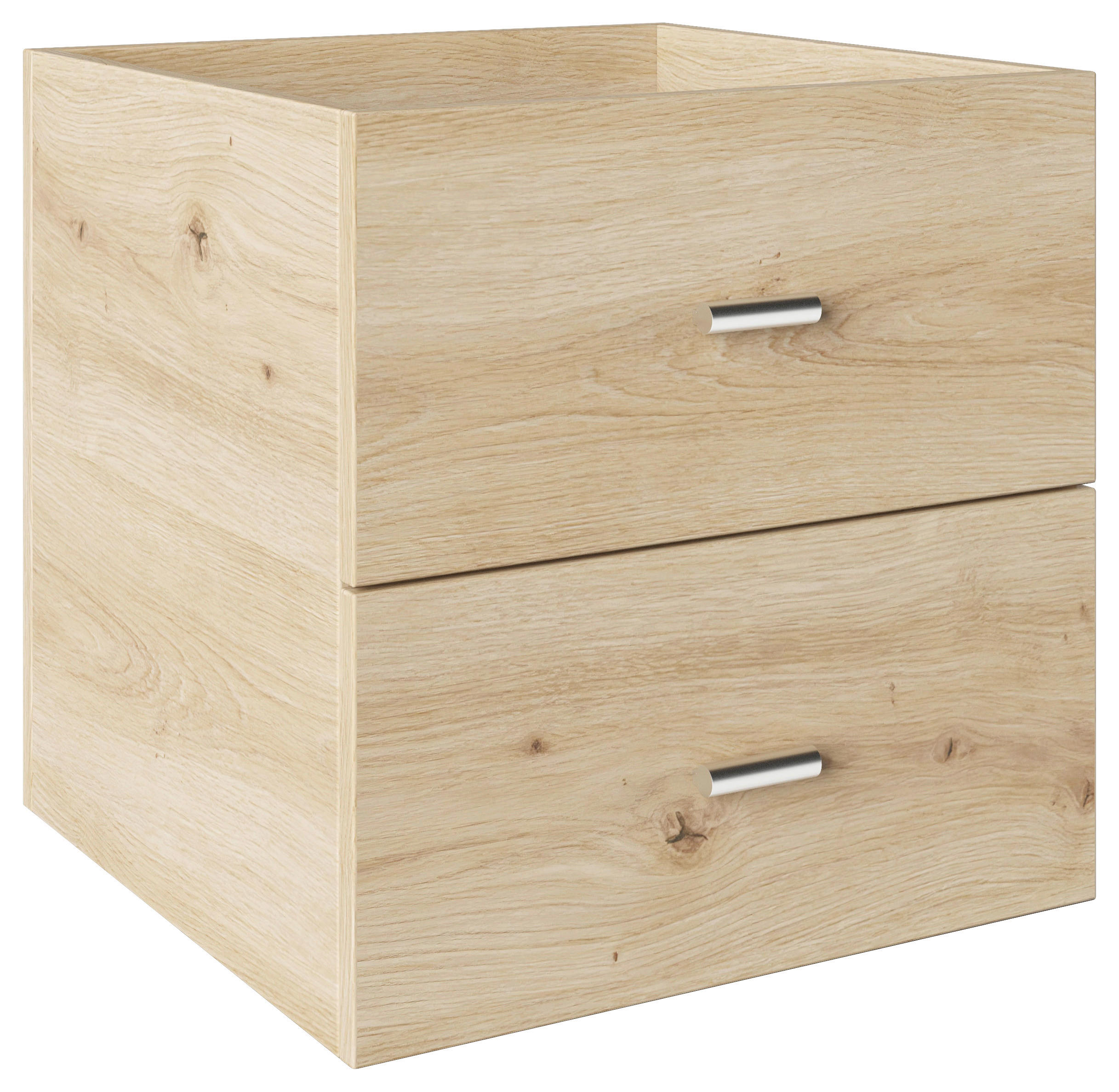 DOPPELSCHUBLADE - Eichefarben/Silberfarben, Basics, Holzwerkstoff/Kunststoff (34/34/33,4cm) - MID.YOU