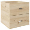 DOPPELSCHUBLADE - Eichefarben/Silberfarben, Basics, Holzwerkstoff/Kunststoff (34/34/33,4cm) - MID.YOU