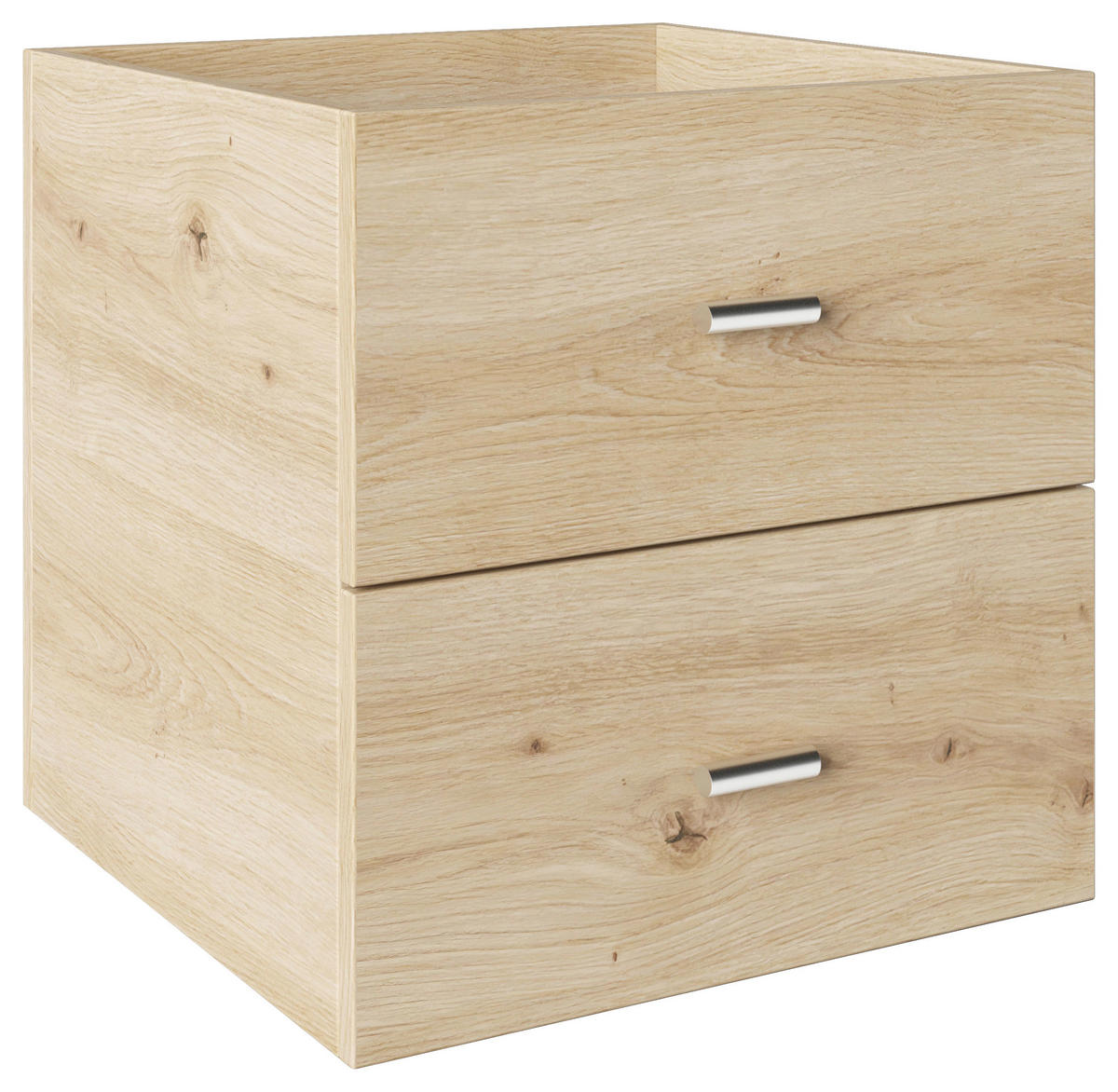 DOPPELSCHUBLADE - Eichefarben/Silberfarben, Basics, Holzwerkstoff/Kunststoff (34/34/33,4cm) - MID.YOU