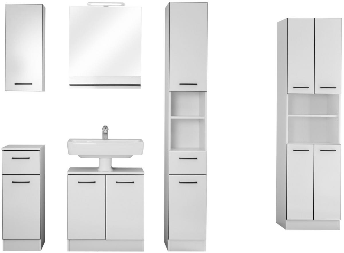 HOCHSCHRANK 30/195,5/33 cm  - Weiss/Anthrazit, Konventionell, Glas/Holzwerkstoff (30/195,5/33cm) - Xora