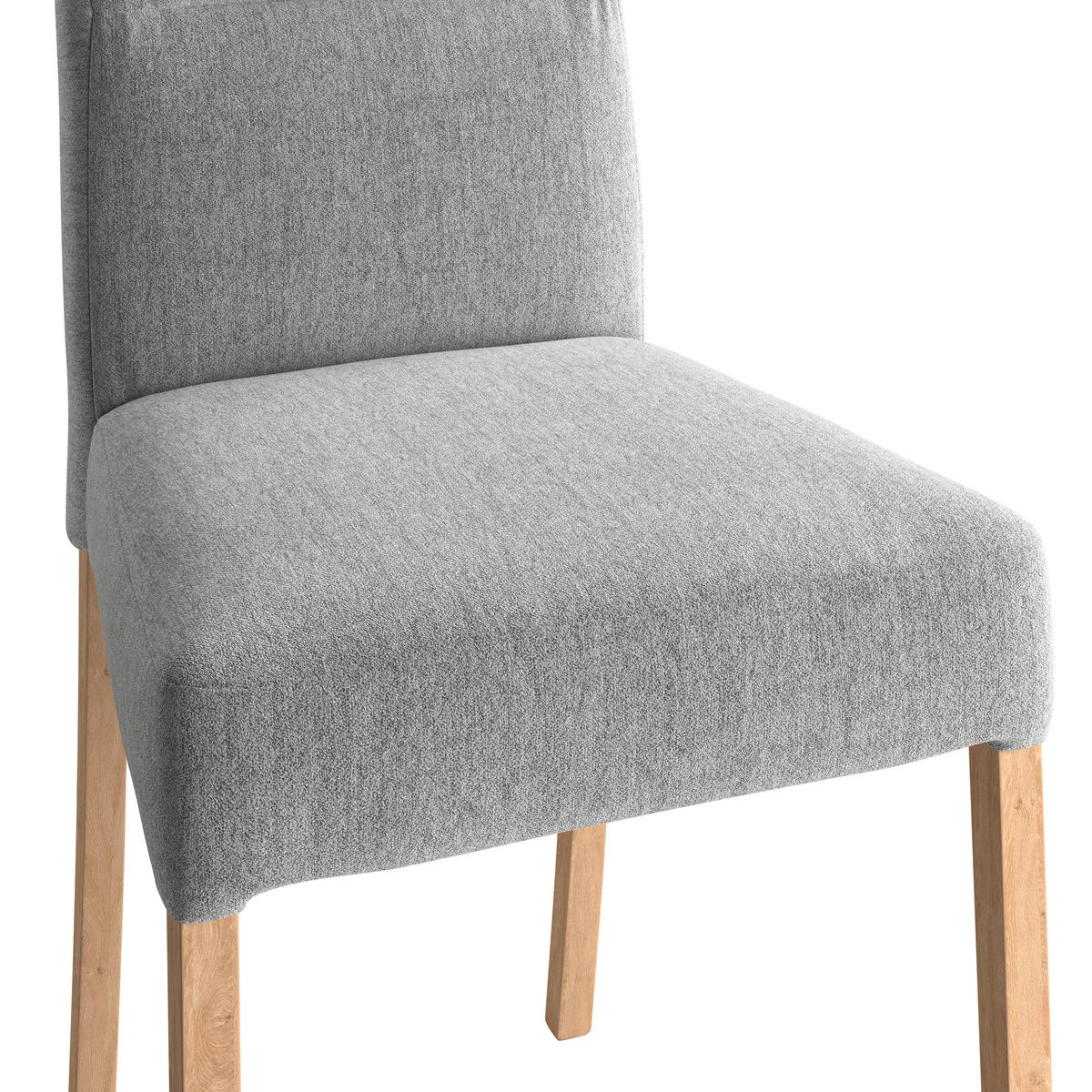 STUHL - Eichefarben/Hellgrau, KONVENTIONELL, Holz/Textil (43/91/58cm)