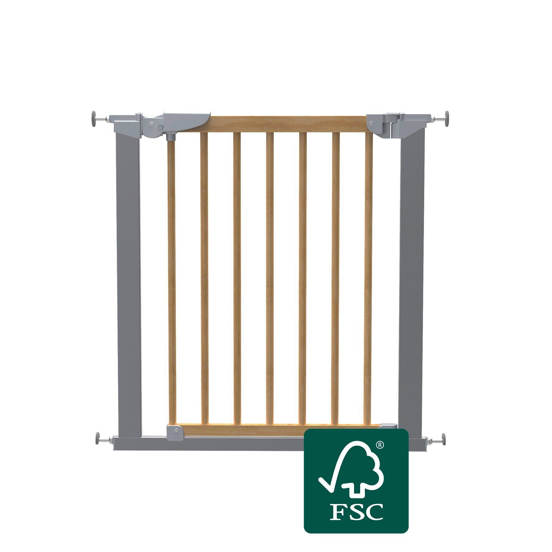 TÜRSCHUTZGITTER 77,6/73 cm  - Buchefarben/Grau, Basics, Holz/Metall (77,6/73cm) - Baby Dan