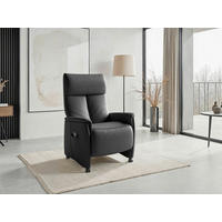 RELAXSESSEL TV CREMONA COMFORT E XL Echtleder Kopfteilverstellung, Fußteilverstellung, Rücken echt    - Schwarz, Basics, Leder/Kunststoff (76/119/84cm) - Sit & More