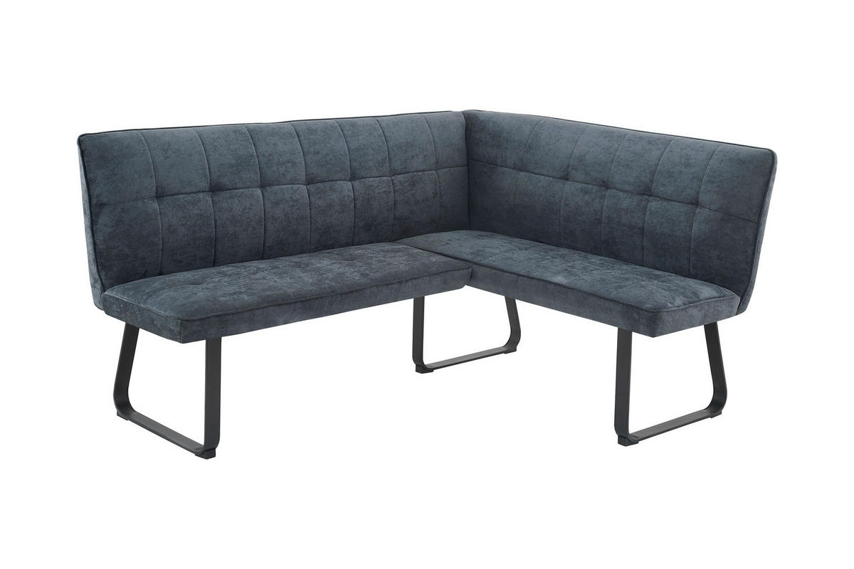 ECKBANK 168/128 cm  in Dunkelgrau  - Dunkelgrau/Schwarz, MODERN, Textil/Metall (168/128cm) - MID.YOU