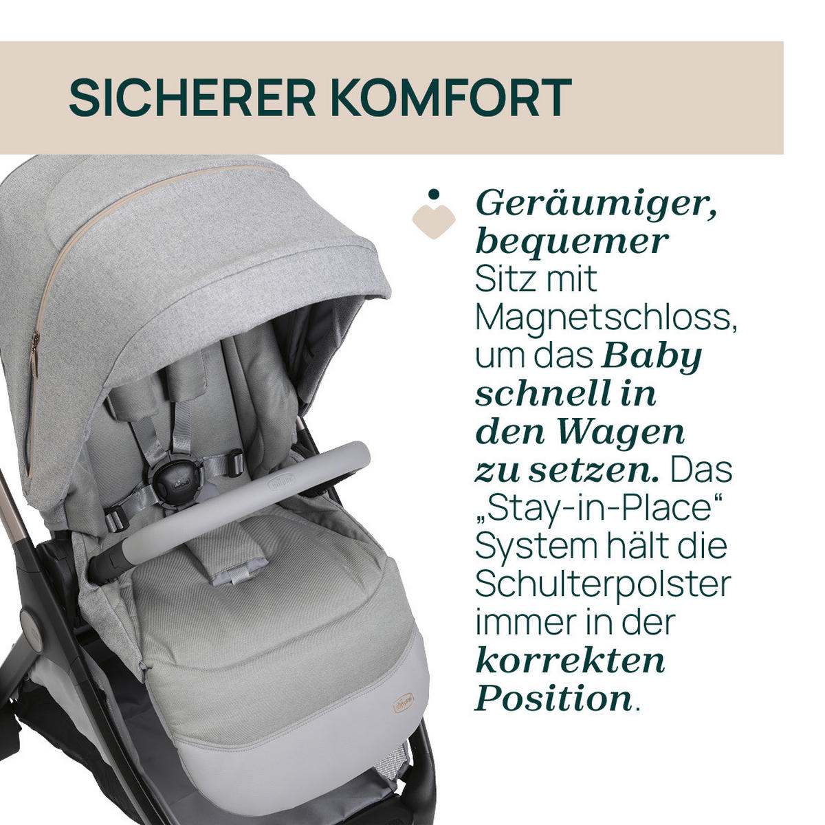 KINDERWAGEN  Bellagio  Lunar Rock  - Grau, Basics, Metall (55/82/97-106cm) - Chicco