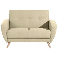 2-SITZER-SOFA  in Samt, Velours Beige  - Beige/Naturfarben, Design, Holz/Textil (136/85/82cm) - Max Winzer