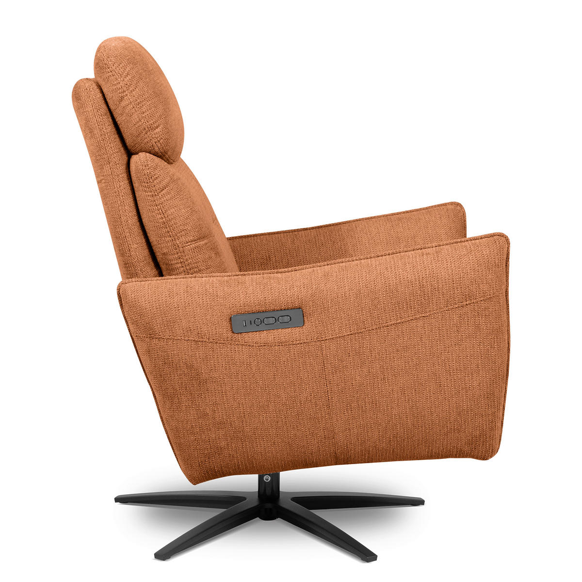RELAXSESSEL in Textil Orange  - Schwarz/Orange, Design, Textil/Metall (77/107/88cm) - Livetastic