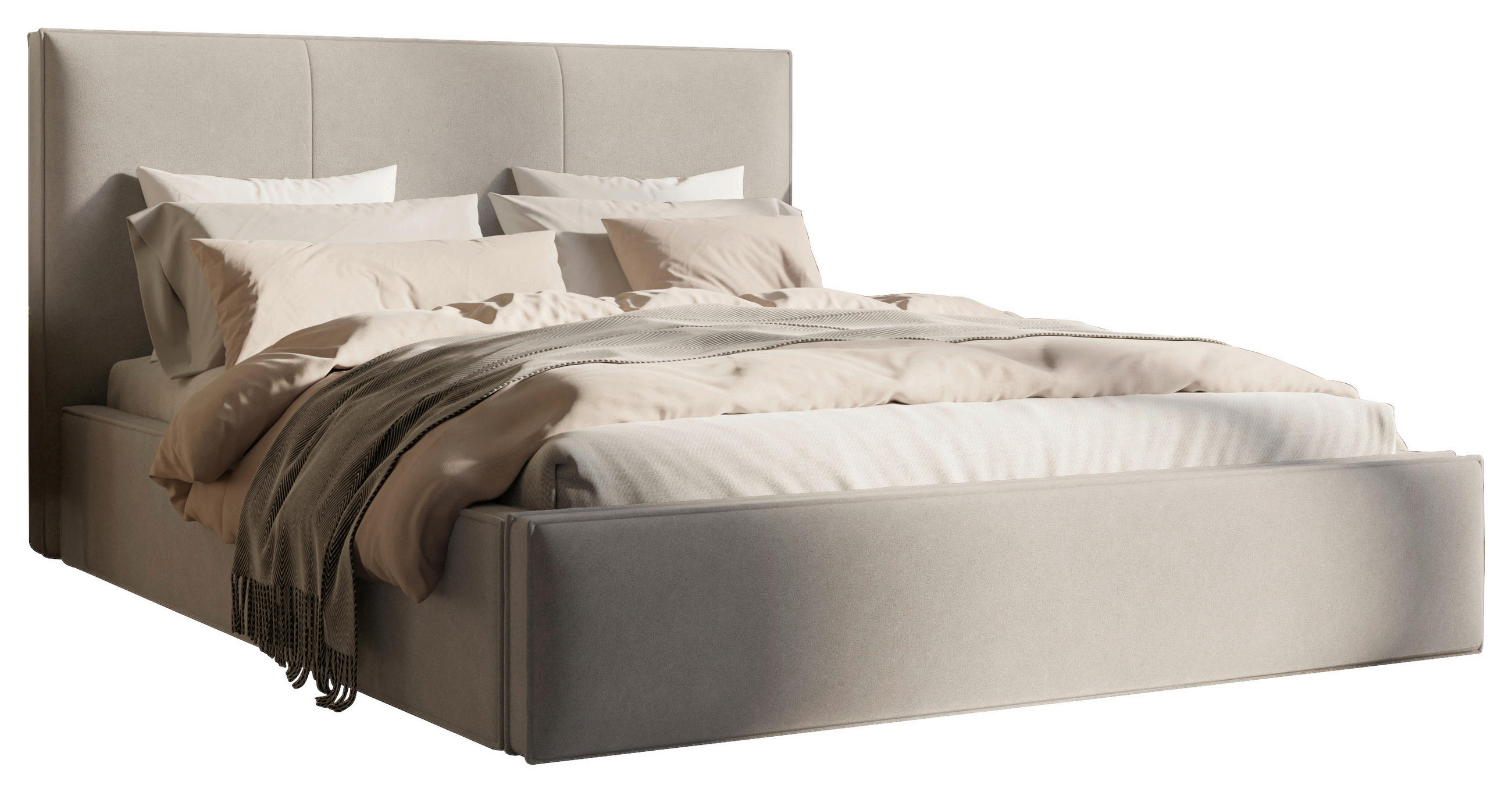 POLSTERBETT 120/200 cm,  in Silberfarben, Lattenrost, Bettkasten,  - Silberfarben/Schwarz, Design, Holz/Textil (120/200cm) - Boxxx