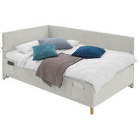 POLSTERLIEGE Cord Beige  - Eichefarben/Birkefarben, KONVENTIONELL, Holz/Textil (140/200cm) - Stylife