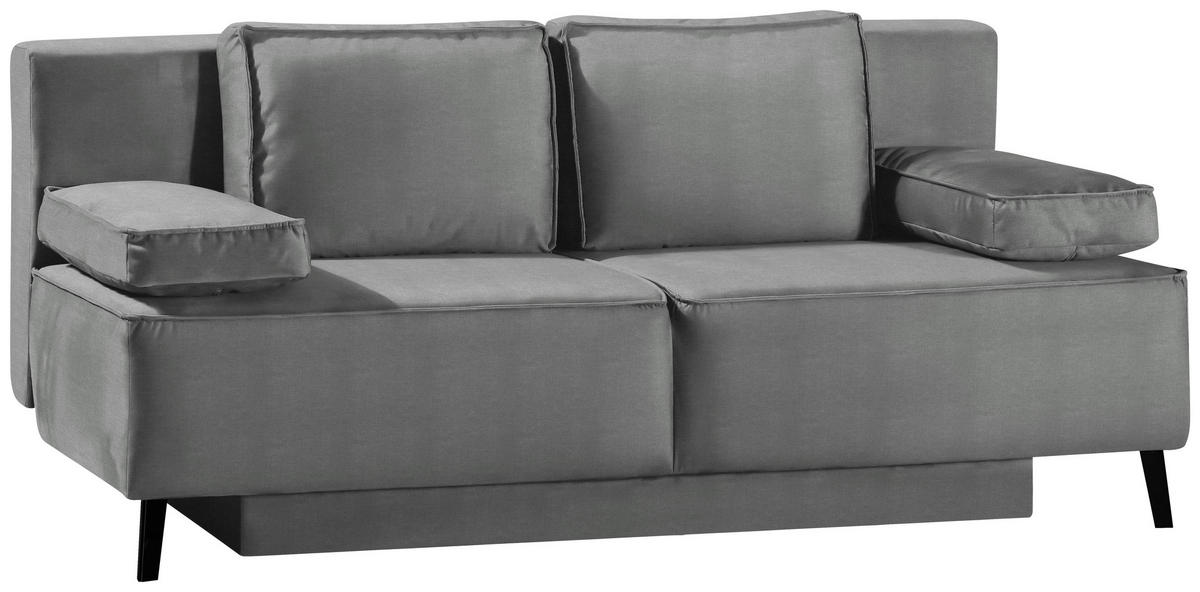 SCHLAFSOFA in Hellgrau  - Hellgrau/Schwarz, Konventionell, Textil/Metall (197/91/88cm) - Novel