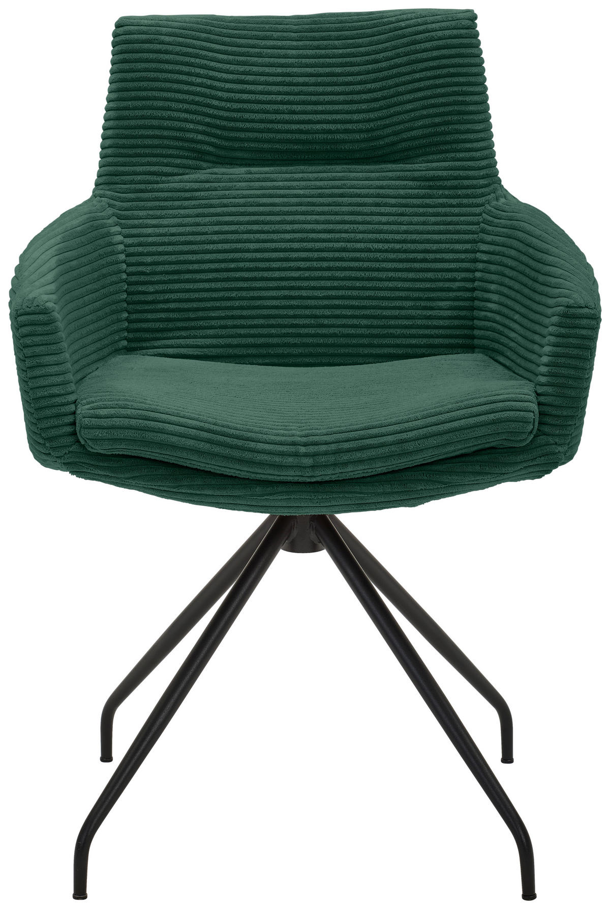 ARMLEHNSTUHL  in Cord  - Schwarz/Grün, Design, Textil/Metall (61/85/64cm) - Musterring