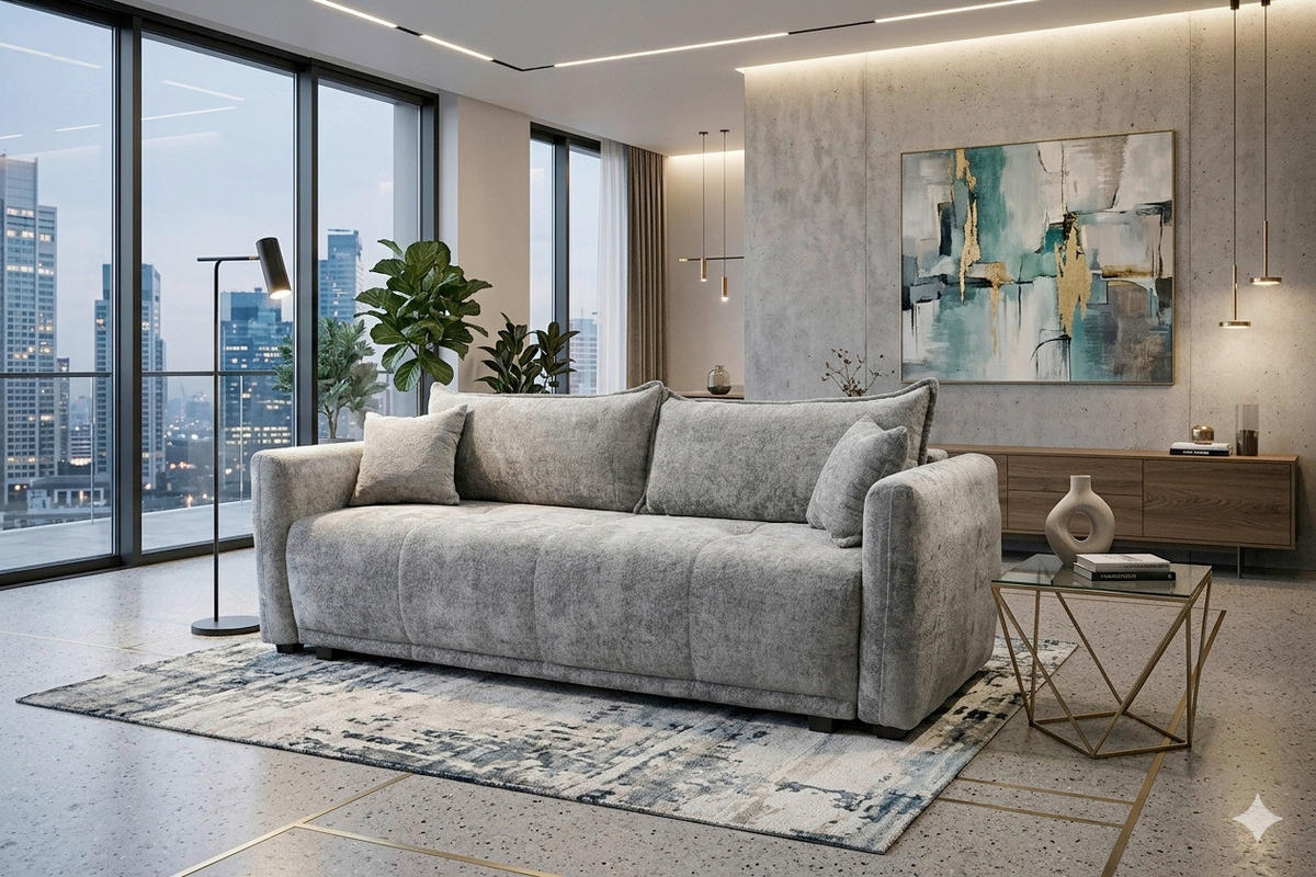 ZOFA S POSTELJNO FUNKCIJO,  siva les, tekstil  - siva/črna, Moderno, umetna masa/tekstil (235/93/83cm) - Hom`in
