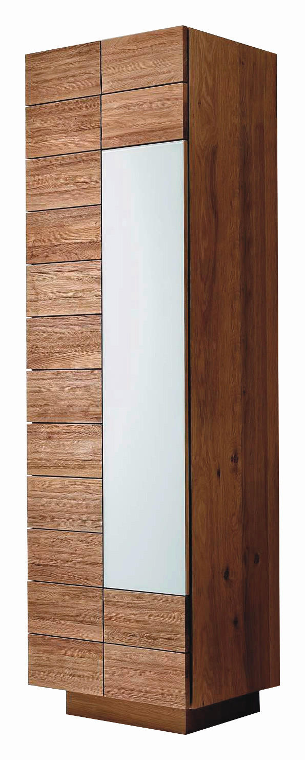 GARDEROBENSCHRANK  in 64/202/42,5 cm  - Eichefarben, Design, Glas/Holz (64/202/42,5cm) - Voglauer