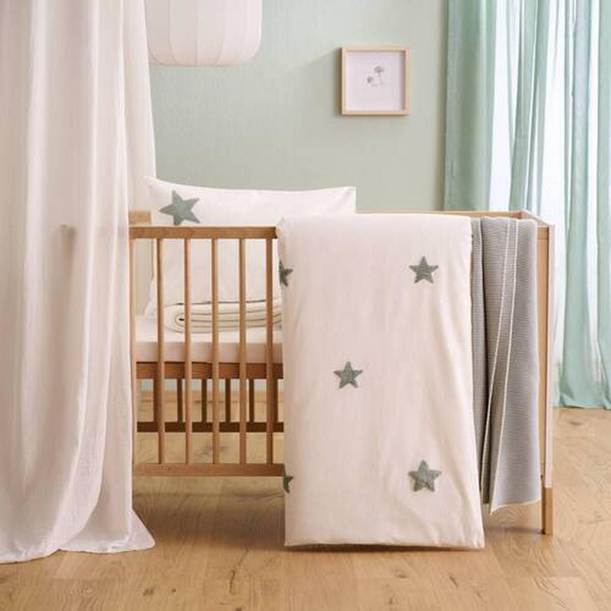 BABYBETTWÄSCHE Webstoff 100/135 cm  - Blaugrau, Basics, Textil (100/135cm) - Patinio