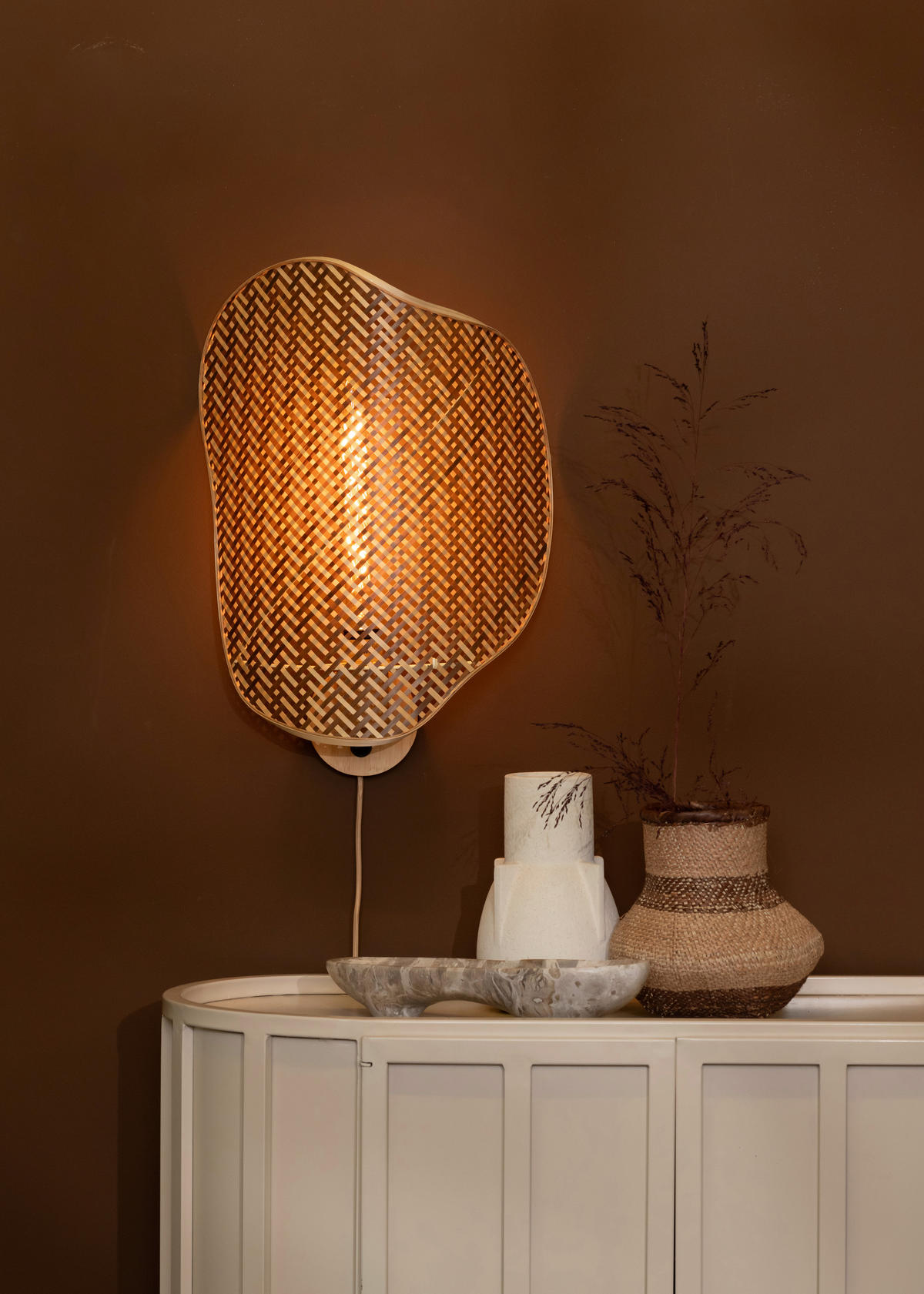 WANDLEUCHTE - Naturfarben/Braun, Basics, Naturmaterialien (40/10/50cm) - Good & Mojo