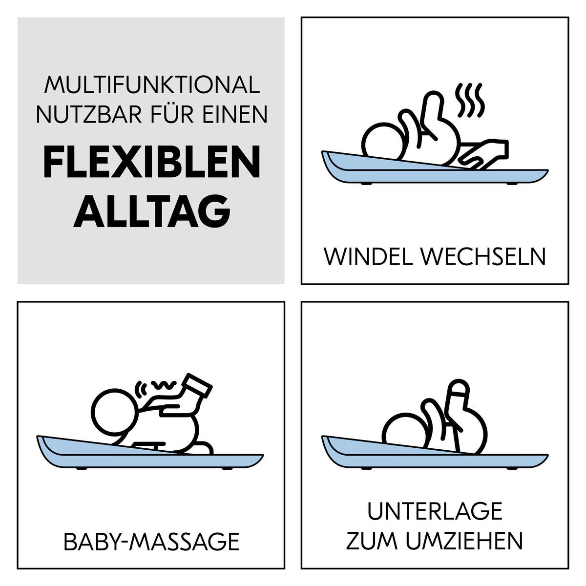 WICKELAUFLAGE   - Hellblau, Basics (50/10/70cm) - Hauck
