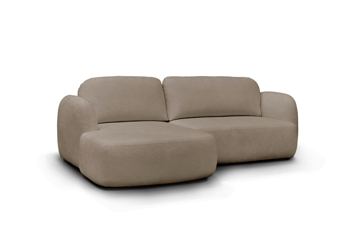 ECKSOFA VELU Beige Chenille  - Beige/Schwarz, Design, Textil (175cm) - MID.YOU