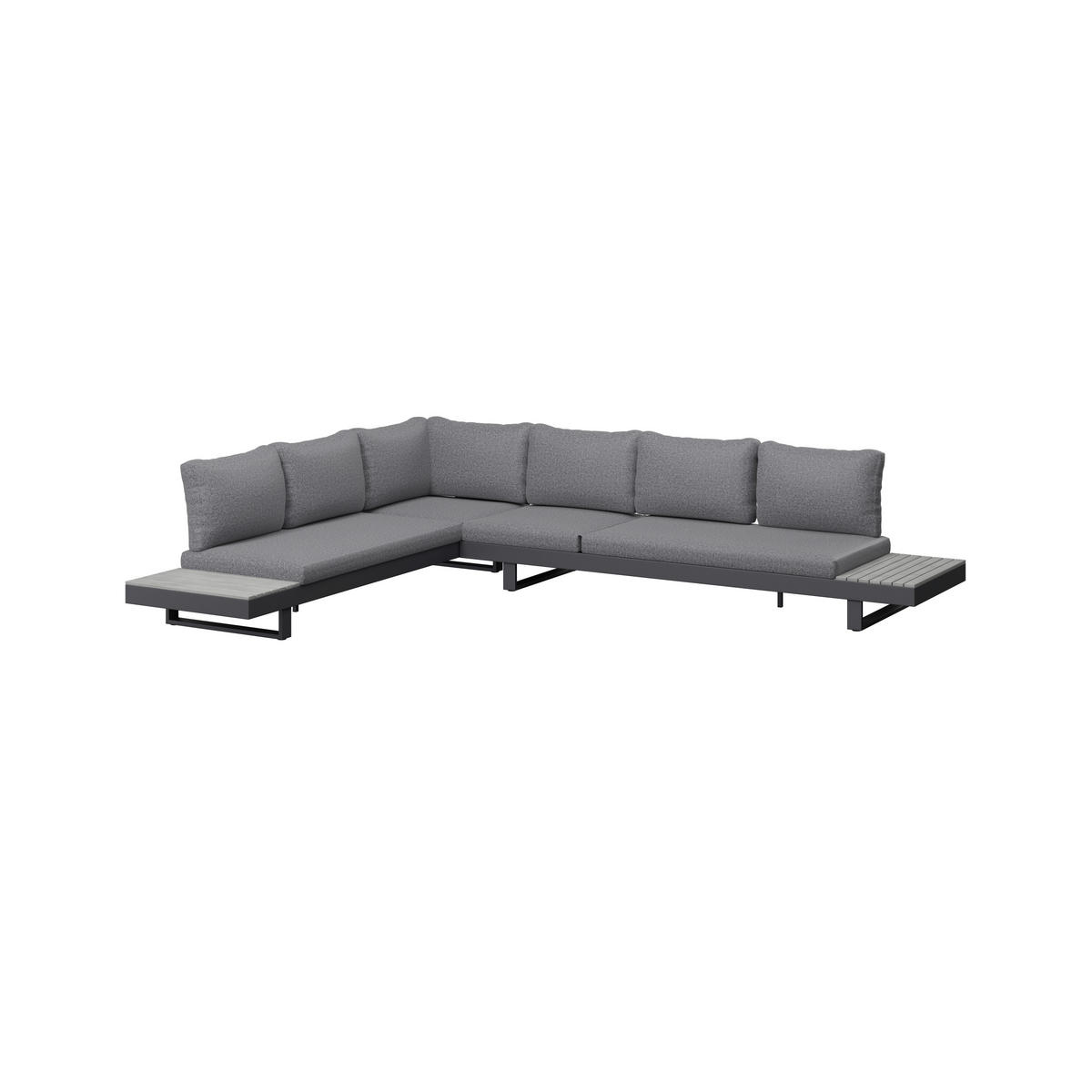LOUNGEGARNITUR 245/329 cm Aluminium  - Dunkelgrau/Anthrazit, MODERN, Kunststoff/Textil (245/329cm) - Ambia Garden