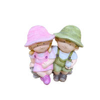 UKRASNA FIGURICA DETE - pink/zelena, Lajfstajl, kamen (32/36/23cm)