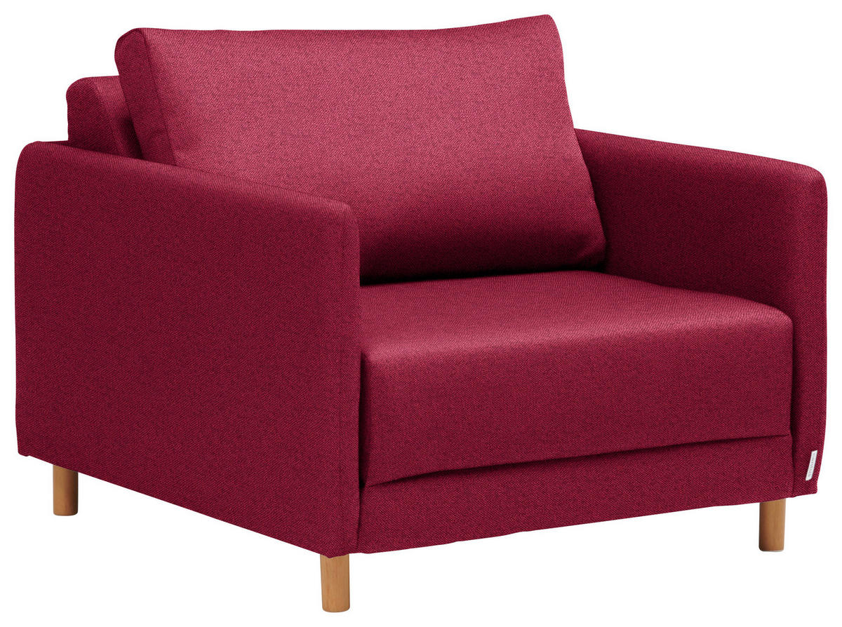 SCHLAFSESSEL in Webstoff Rot  - Rot/Naturfarben, KONVENTIONELL, Kunststoff/Textil (89/79/94cm) - Cantus