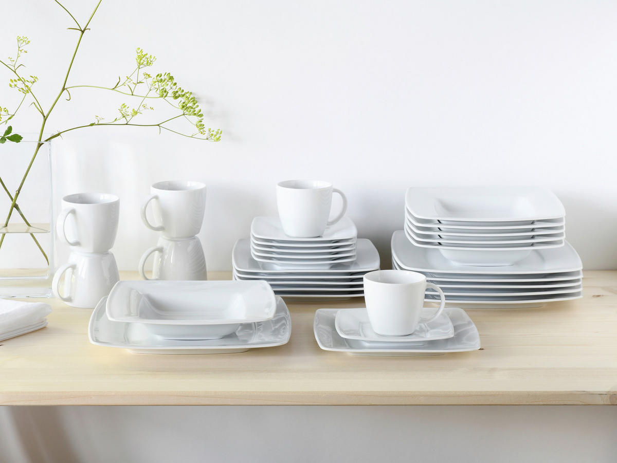 KOMBISERVICE Victoria weiss 30-teilig  - Weiß, Basics, Keramik - Creatable