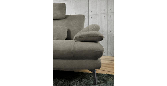 ECKSOFA in Velours Grau 184/284 cm - Schwarz/Grau, Design, Textil/Metall (184/284cm) - Dieter Knoll