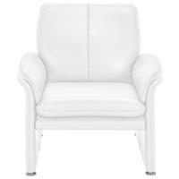 SESSEL in Echtleder Weiß  - Chromfarben/Weiß, KONVENTIONELL, Leder/Metall (98/90/86cm) - Celina Home