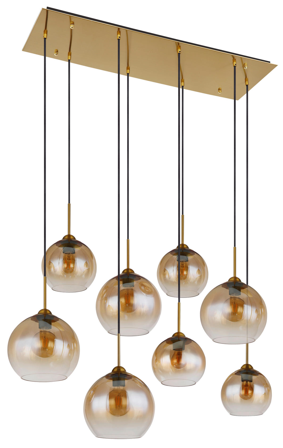 HÄNGELEUCHTE 106/46/150 cm   - Klar/Messingfarben, Design, Glas/Metall (106/46/150cm) - Globo