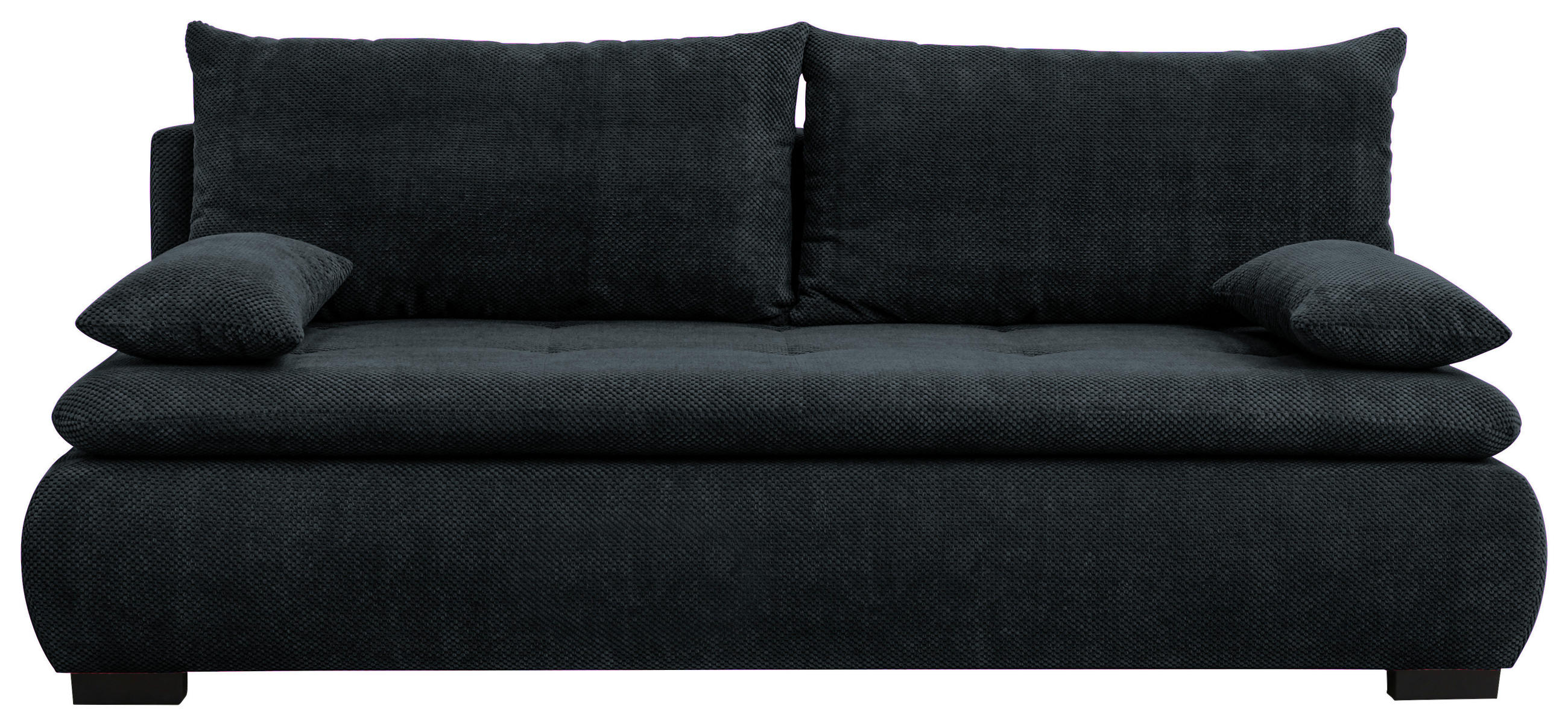 SCHLAFSOFA in Webstoff, Plüsch Schwarz  - Schwarz, Konventionell, Textil (203/72-96/98cm) - Novel
