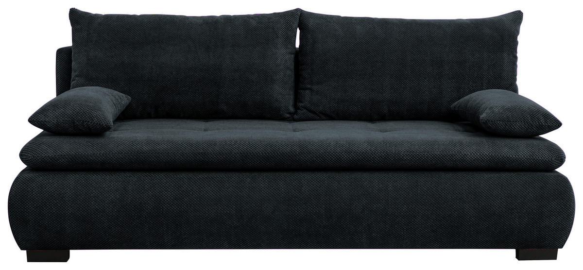 SCHLAFSOFA in Webstoff, Plüsch Schwarz  - Schwarz, Konventionell, Textil (203/72-96/98cm) - Novel