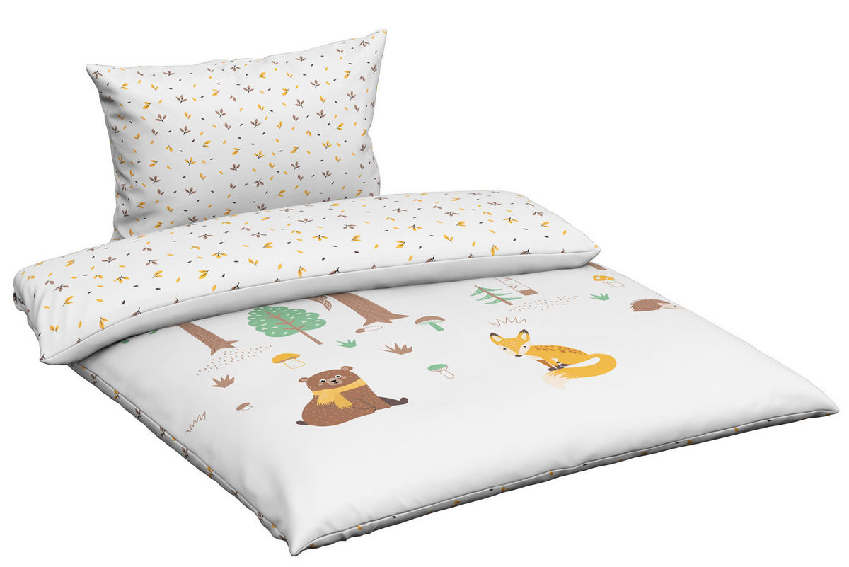 BABYBETTWÄSCHESET 100/135 cm  - Weiss/Multicolor, Basics, Textil (100/135cm) - Patinio