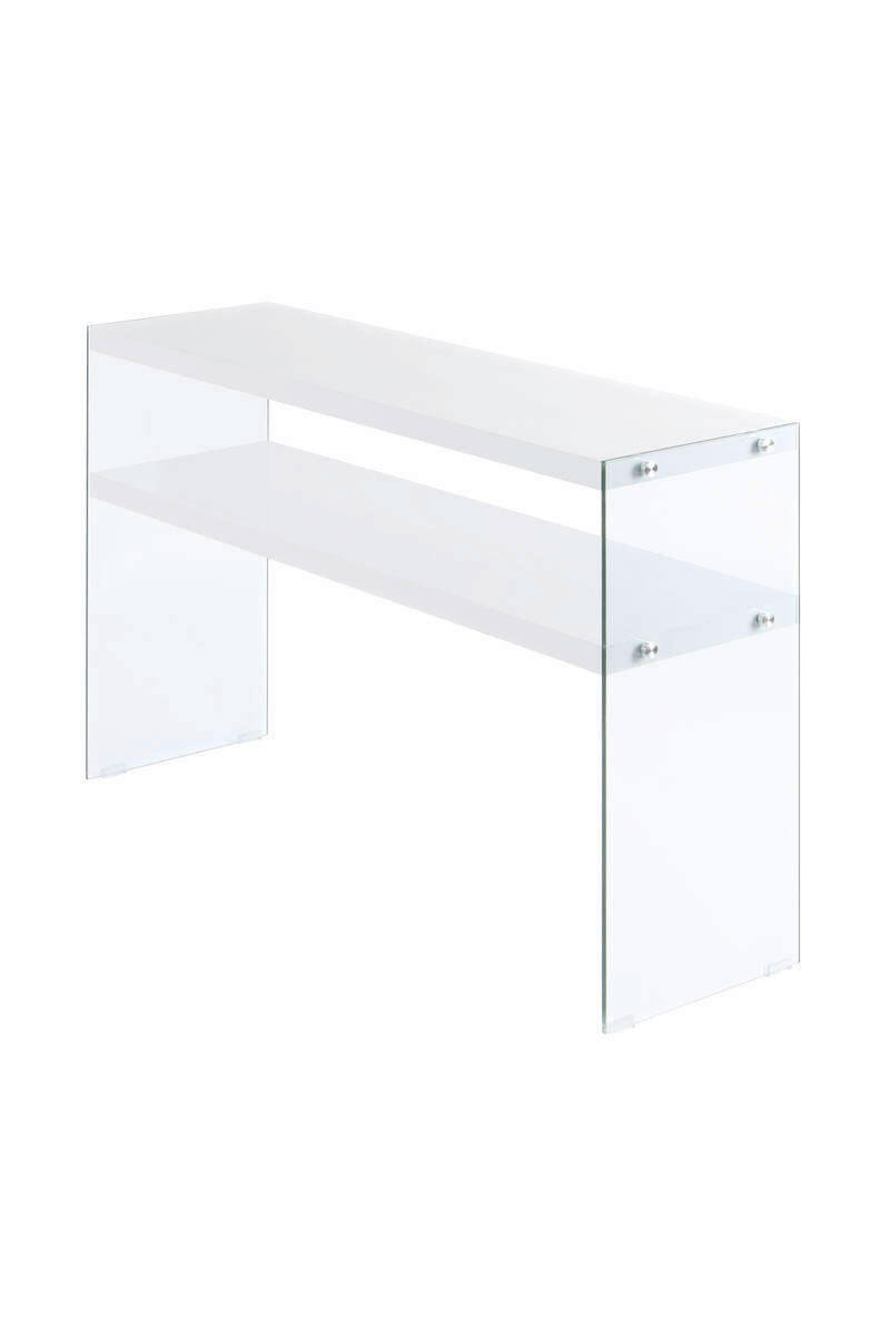 BEISTELLTISCH 32/110/75 cm Weiß  - Klar/Weiß, Basics, Glas/Holzwerkstoff (32/110/75cm) - Kayoom