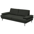 3-SITZER-SOFA in Leder Dunkelgrün  - Dunkelgrün/Schwarz, Design, Leder/Metall (222/86/104cm) - Dieter Knoll