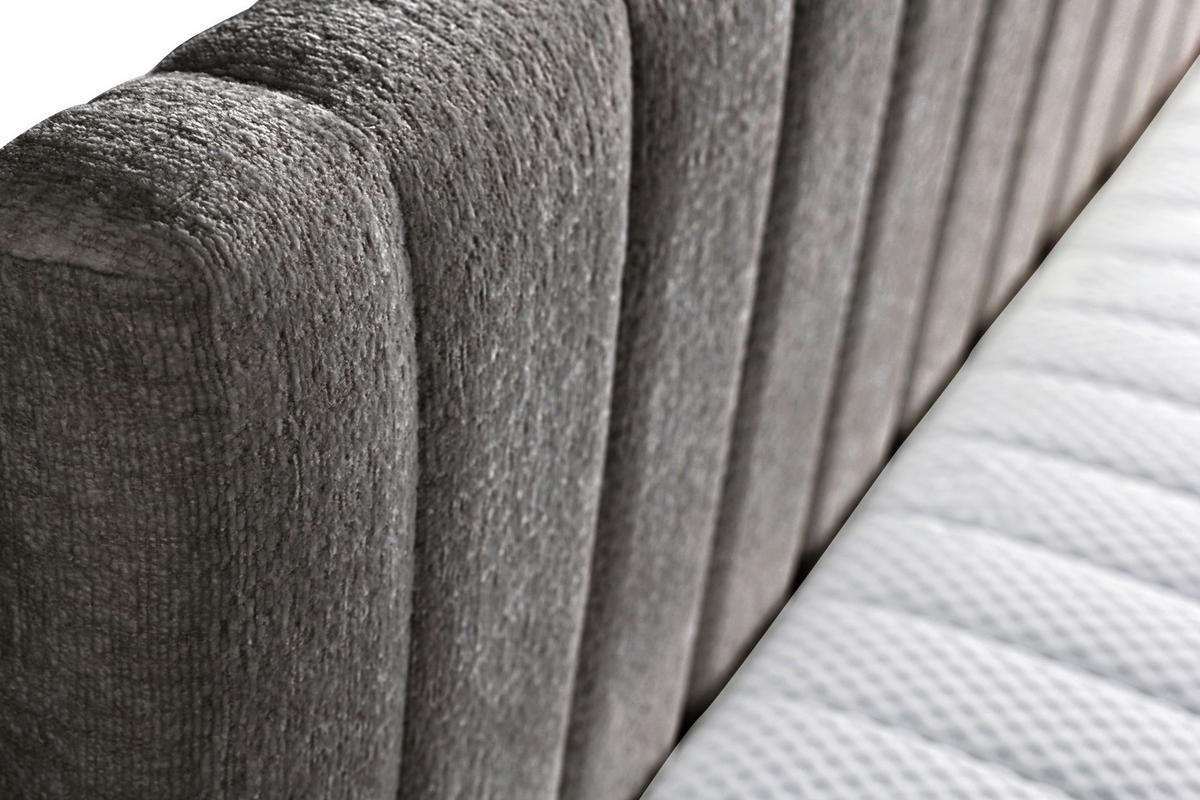 SCHLAFSOFA Chenille, Jacquard Grau  - Schwarz/Grau, Design, Kunststoff/Textil (212/83/99cm) - MID.YOU