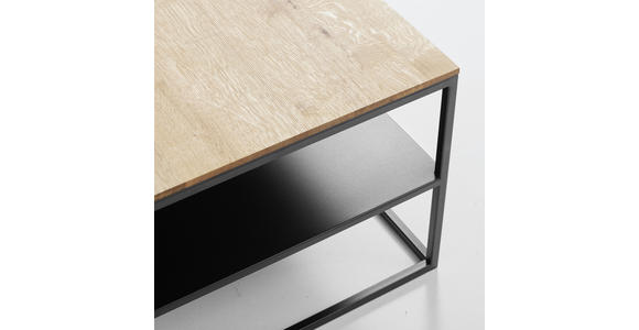 COUCHTISCH in Holz, Metall 100/60/41,5 cm - Eichefarben/Schwarz, Design, Holz/Metall (100/60/41,5cm) - Johann Jakob