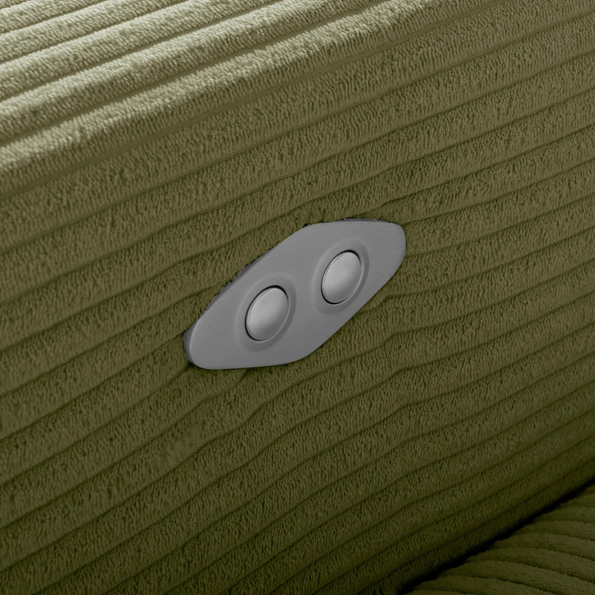 ECKSOFA RENO Grün Cord Relaxfunktion, Kopfteilverstellung  - Schwarz/Grün, Design, Kunststoff/Textil (248/184cm) - Livetastic