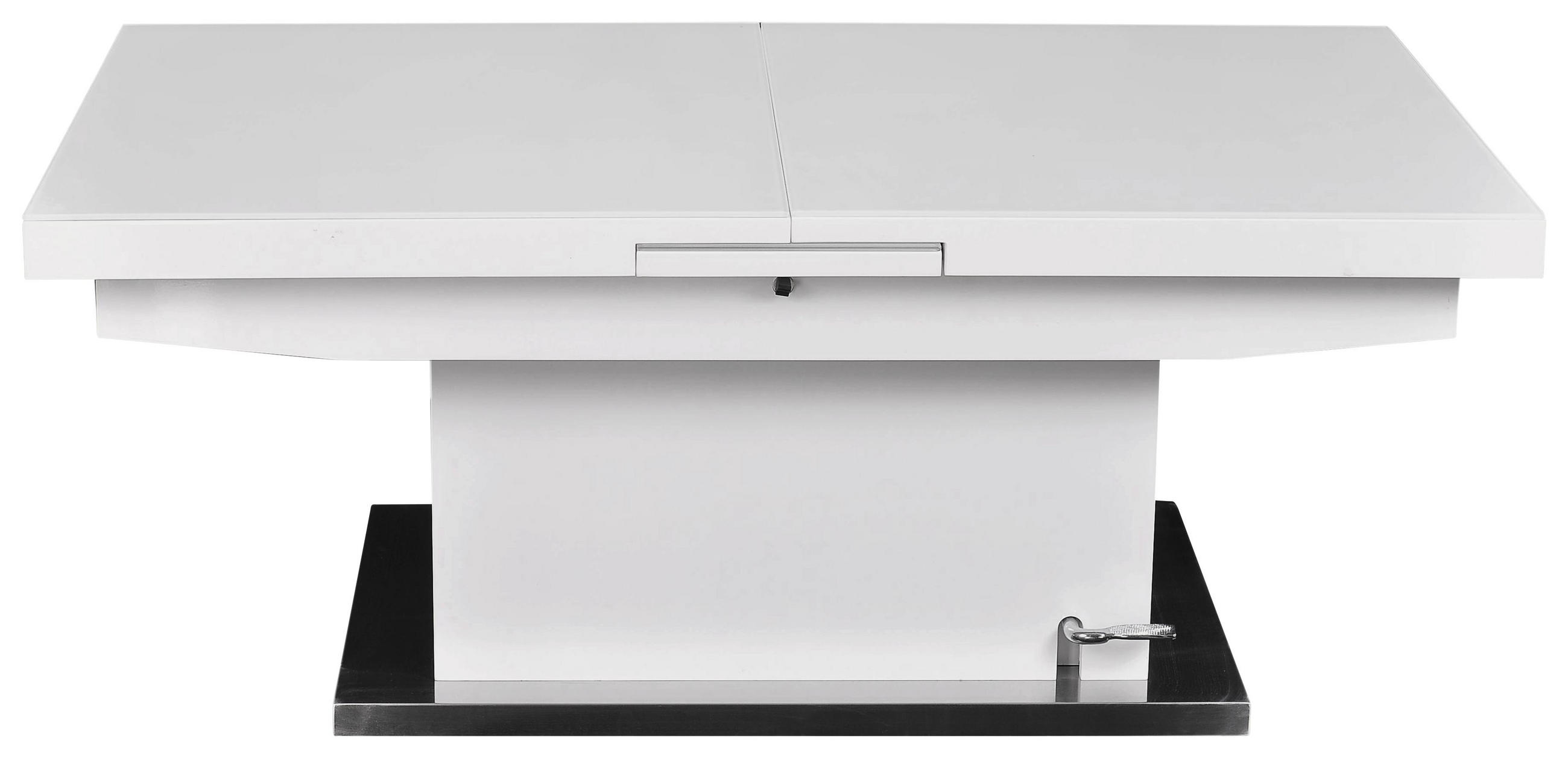 Couchtisch in Metall, Glas, Holzwerkstoff 125(150)/70/50(78) cm