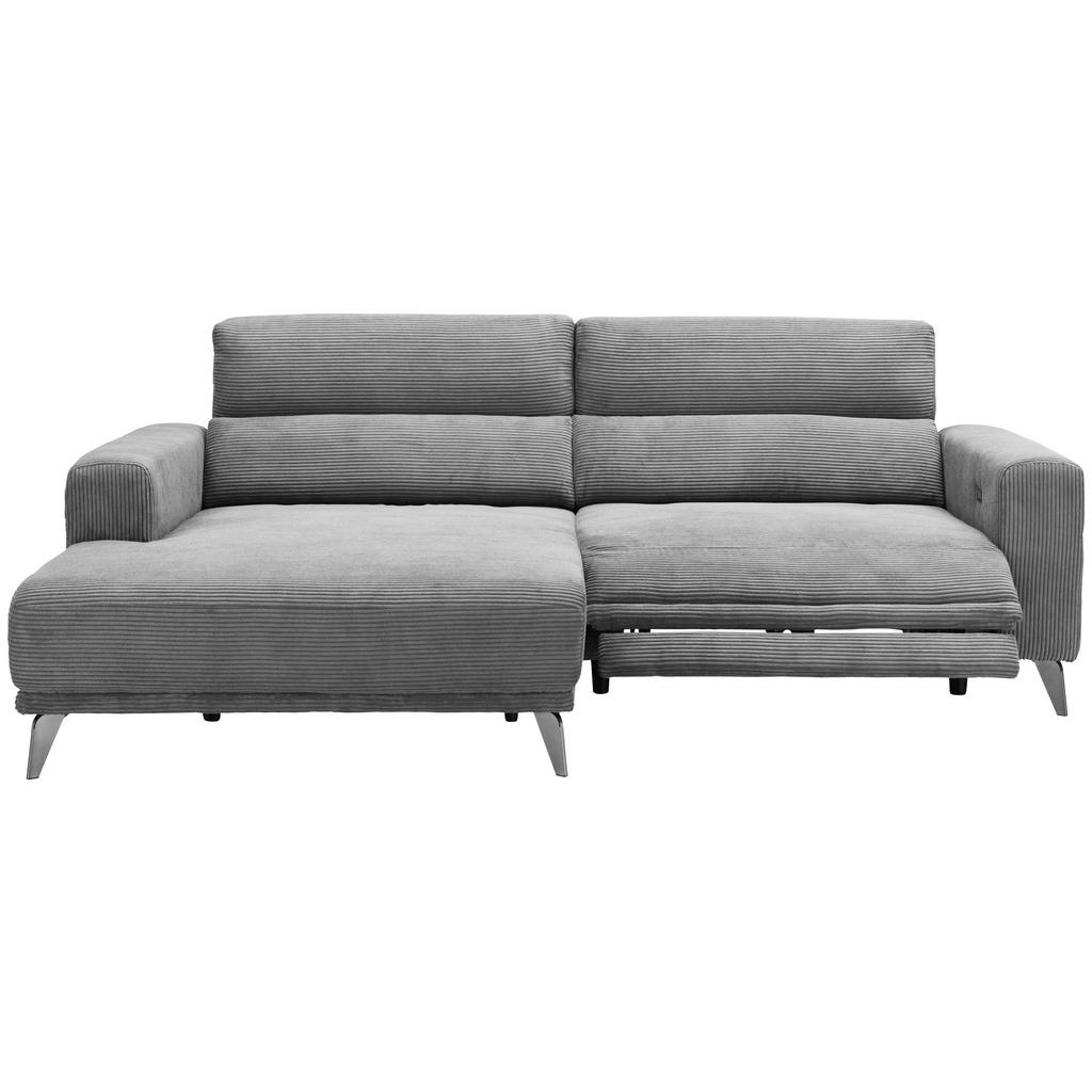 Thumbnail - Livetastic Ecksofa, Hellgrau, Textil, 2-Sitzer, L-Form, Ottomane links, 258x170 cm, USB-Anschluss, motorische Relaxfunkt...