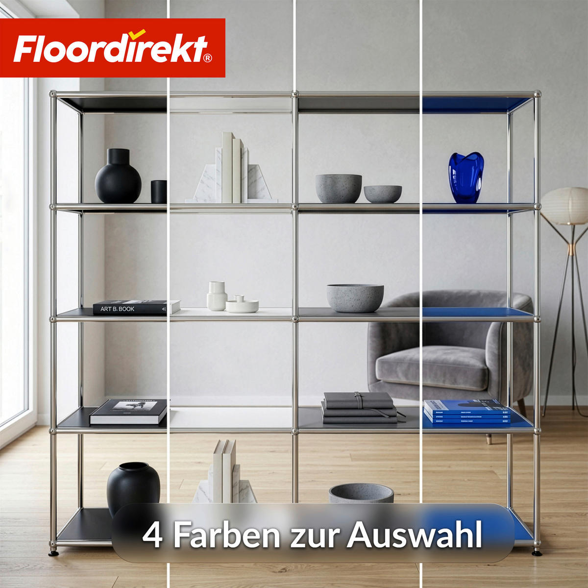 STANDREGAL Blau  - Blau, Basics, Metall (78/118/40cm) - Floordirekt